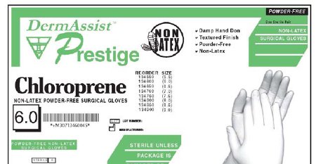Gloves Surgical DermAssist® Prestige® Size 6 Sterile Pair Polyisoprene Extended Cuff Length Fully Textured Ivory Not Chemo Approved(SPFP) (Biogel Type) Bisque Finish  (25PR/BX 4BX/CS) by Innovative Healthcare Corp., Inc.  ID 134600